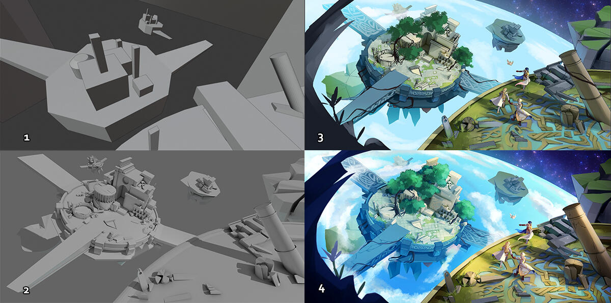 3D to Illustration process